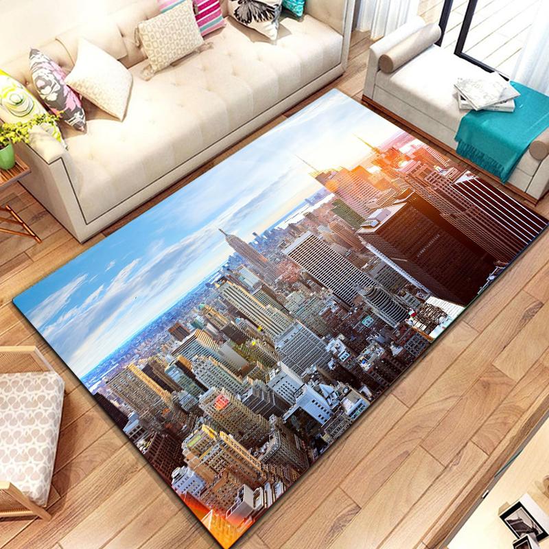 Ковер с видом улиц Нью-Йорка для кухни, ванной комнаты, нескользящий коврик, балкон, детская спальня, гостиная, декор, коврики для пола