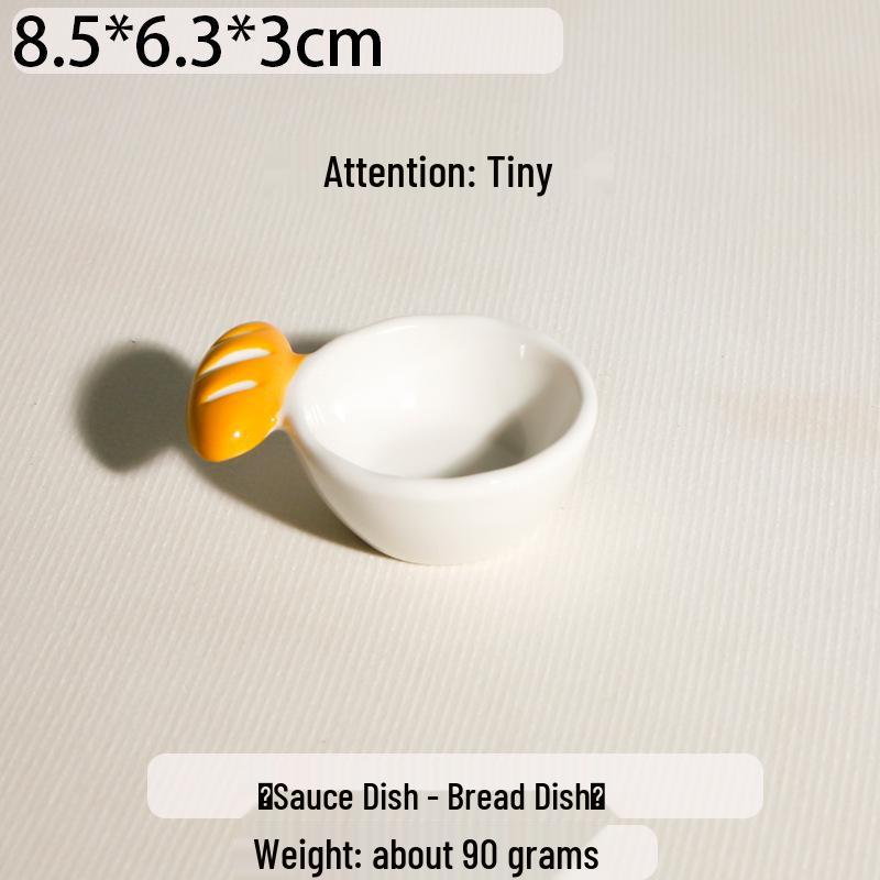 Sauce Ceramic Embossed Cartoon Snack Dish For Dipping