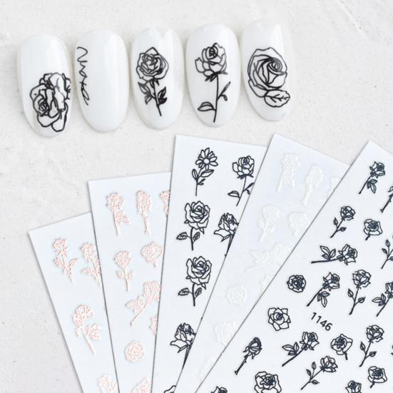 Nail Sticker Exquisite Pattern Strong Stickiness Removable Allergy Free Self Adhesive Decorative No Odor