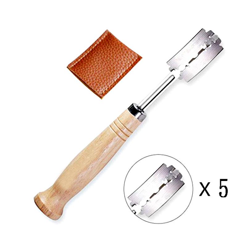 Bread Cutters With 5PCS Replacement Blades Baking Knife Tools For Western Baguette French Toast Cutter Bagel Arc Curved Knife