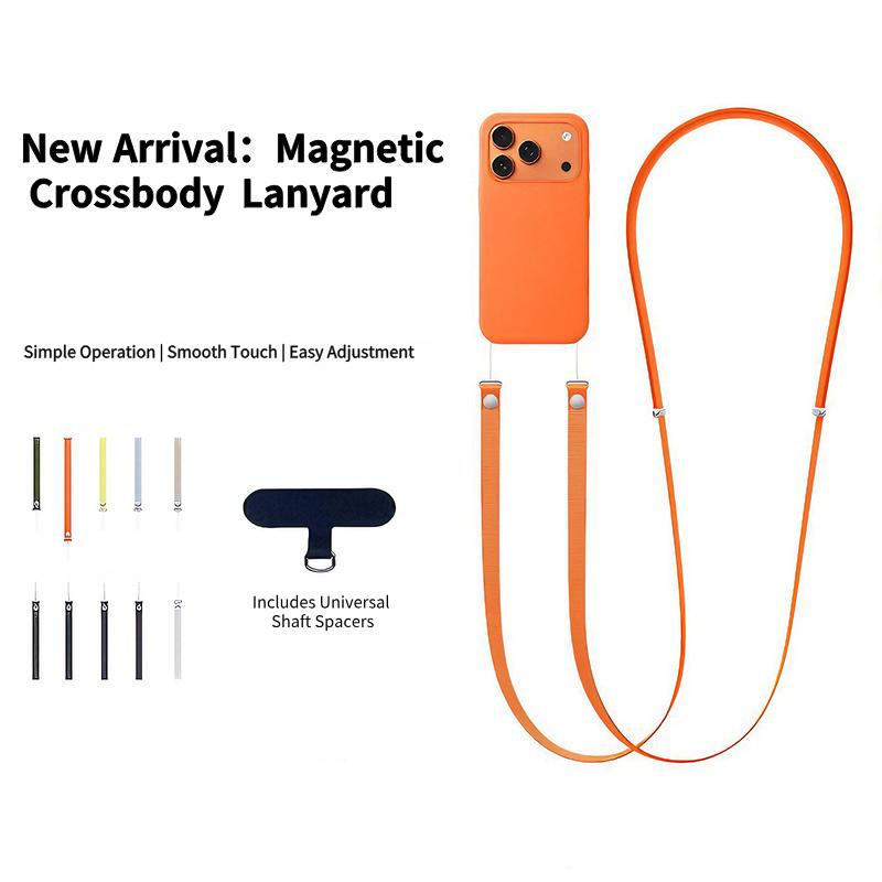 For IPhone 17 Phone Case Hanging Rope Multifunctional High Fixed Strength Magnetic Braided Adjustable Hanging Rope