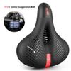 Wide Soft Thicken Bicycle Seat Cycling Big Bum Bike Saddle Reflective Shock Absorbing Hollow Breathable Rainproof Pad