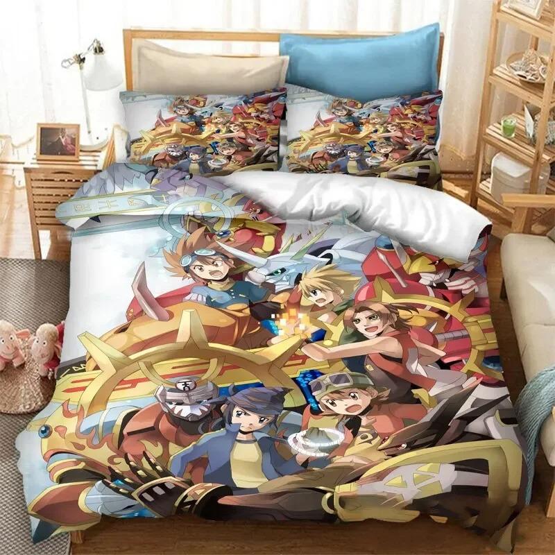 Аниме Digimon Adventure Постельный комплект для мальчиков и девочек Размер Твин Королева Пододеяльник Наволочка Кровать Детский Взрослый Мода Домашний Текстиль
