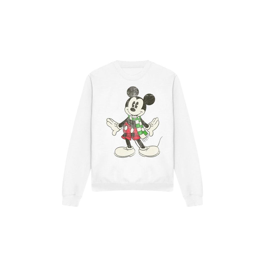 Disney Unisex Adult Mickey Mouse Retro Scarf Christmas Sweatshirt