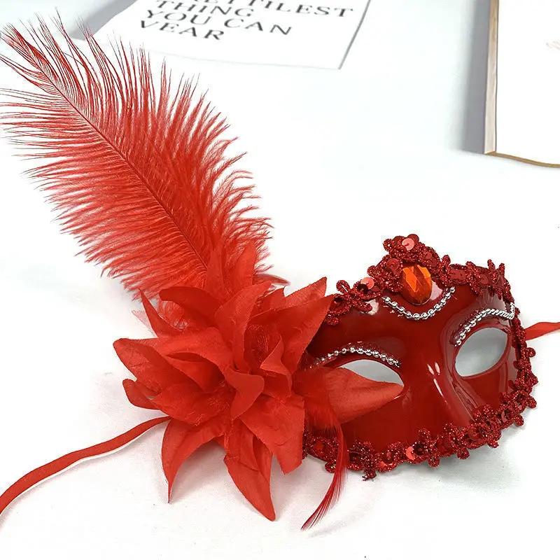 Half Face Mask Peacock Feathers Masquerade Mask Princess Mask Women For Party Carnival Performance