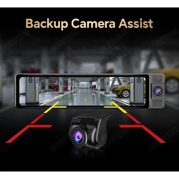 H330 11.26" Rearview Mirror 3 Cameras Front Inside Rear 4K+1080P+1080P Dash Cam Infrared Night Vision WIFI GPS Video Recorder