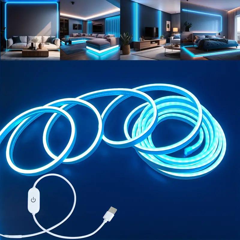5M Neon Light Strip Touch Control Flexible Neon  USB Silicone Soft Light Waterproof Light Bar for Outdoor Holiday Party Lighting