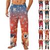 Мужские домашние брюки с принтом по всей поверхности, пижамные брюки для сна, длинные брюки, пижамные брюки