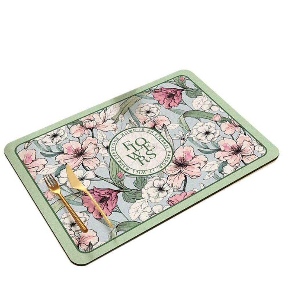 Коврик для сушки с цветочным принтом, нескользящий коврик для сушки посуды, коврик для сушки посуды, кухонный