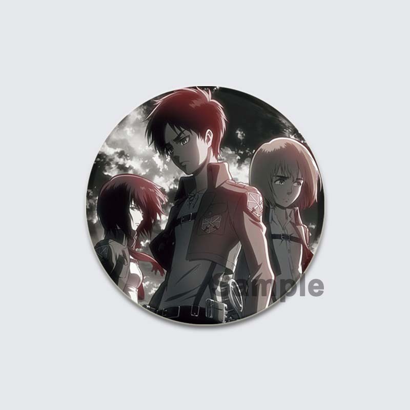 32/44/58 мм аниме-броши Атака титанов Мультфильм Армин Арлерт/Эрен Йегер Значки на лацкан Значок на рюкзак Ювелирные изделия Коллекции фанатов Подарки