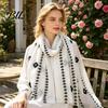 Lightweight Gauze Scarf Solid Color Embroidered Shawl for Women, Soft with Floral Elegant Commuting Vine Texture, 180x90cm Breathable Wrap Spring