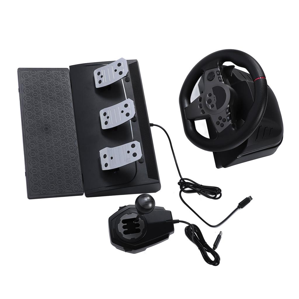 Игровой руль с педальным переключением передач, динамическая светодиодная обратная связь, 270-градусный гоночный руль для Switch