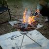 Portable Folding Firepit with Stainless Steel Grill Mesh Easy Setup Collapsible Outdoor Camping Picnic BBQ Grill Wood