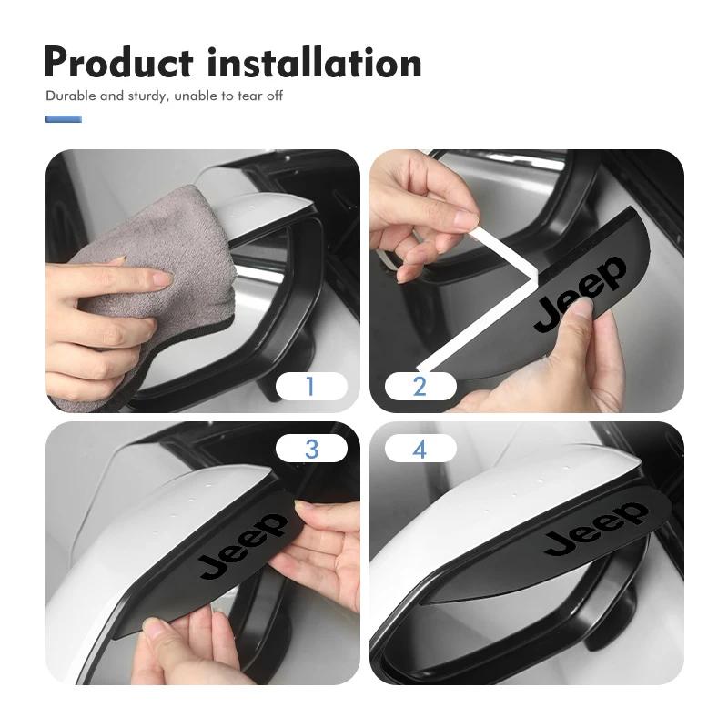 Car Rear View Mirror Rain Eyebrow Shield Sun Visor Protector For Jeep Cherokee Patriot Liberty Wrangler JK JL Commander AJX1