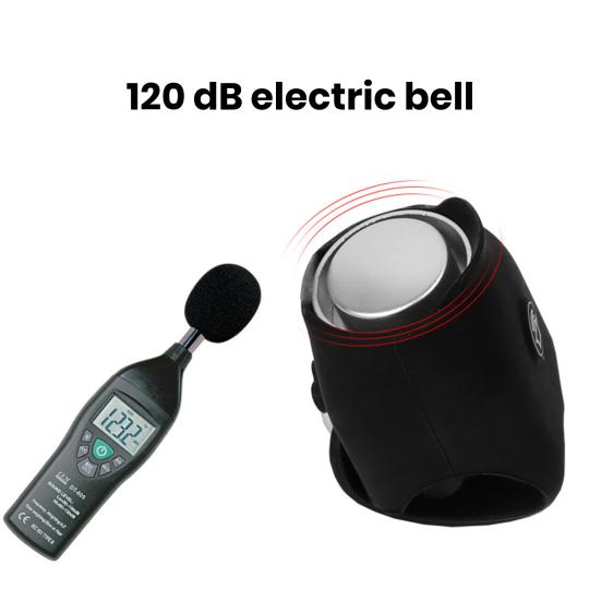 Electric Bicycle Bell Handlebar Mounted 130dB High Decibel Rainproof Battery Operated Universal Silicone