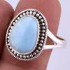 Natural Republic Larimar Gemstone Handmade 925 Sterling Silver Ring S.9.5" K3f14
