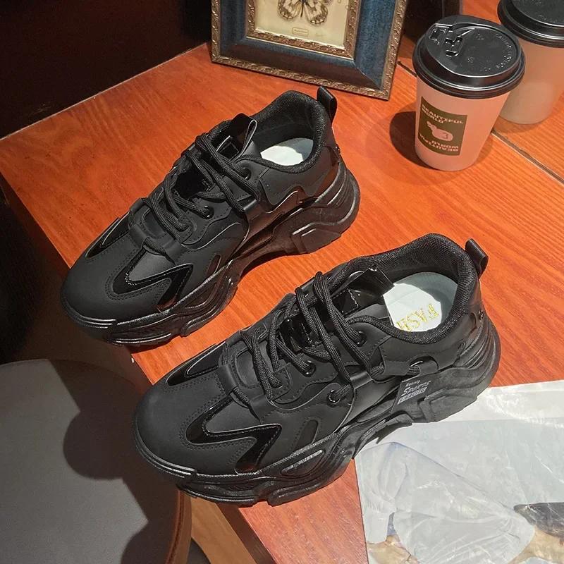 Туфли на платформе для женщин, повседневная обувь на шнуровке, дышащие, массивные, женские, нескользящие, Zapatillas Mujer2025