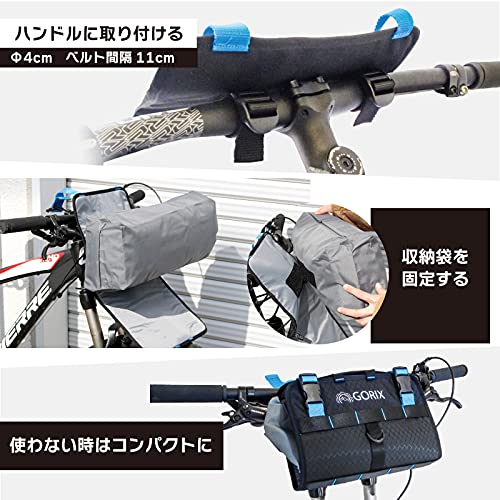 GORIX GX-6408 Waterproof Handlebar Bag [Large Capacity, Removable Storage Bag, Easy Installation] Rain Protection Stretchable Front Bag