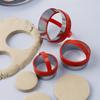 Red Round Cookie Cutter Set Of 3 With Handle Stainless Steel Molds Baking Dough Cake DIY Tools