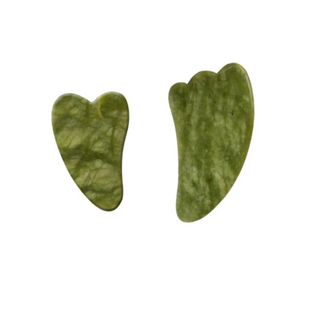 Natural Green Jade Roller Gua Sha Set Scraping Facial Massage Lifting Anti-Wrinkle Gouache Scraper Jade Massager Skin Care Tools
