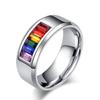 Rainbow Pride Ring for Men Woman Wedding Engagement Jewelry