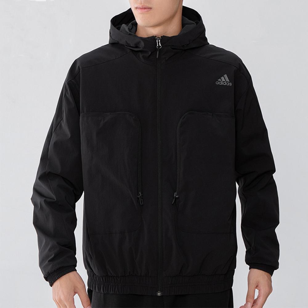 Adidas Куртка с капюшоном для тренировок, мужская верхняя одежда, черный H38399