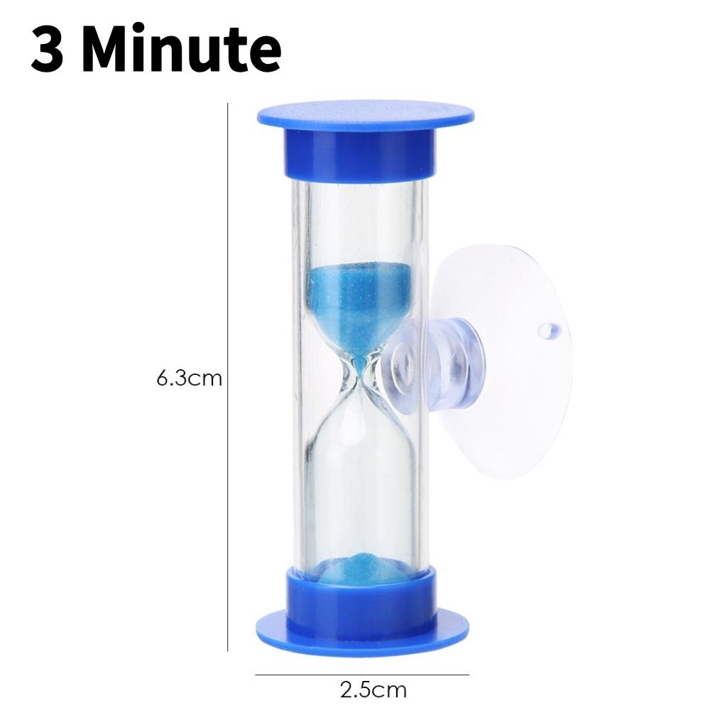 2/3 Minute Creative Hourglass Sandglass Sand Clock With Suction Cup Colorful Hourglasses Plastic for Tooth Brushing Timer Child