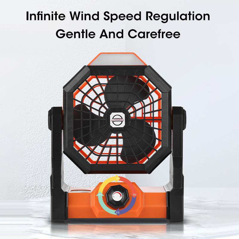 Портативный перезаряжаемый вентилятор 7800 мАч, работающий от 6 до 25 часов, фонарик с регулируемой скоростью, вентилятор для кемпинга со светодиодной подсветкой, вентилятор для палатки