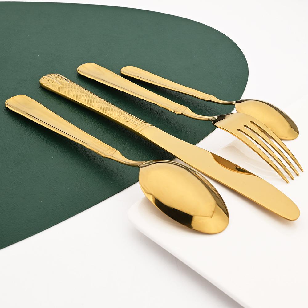 Набор кухонных столовых приборов в стиле ретро в стиле вестерн, обеденный нож, вилка, ложка, посуда из нержавеющей стали 304, роскошный набор столовой посуды с колосьями пшеницы