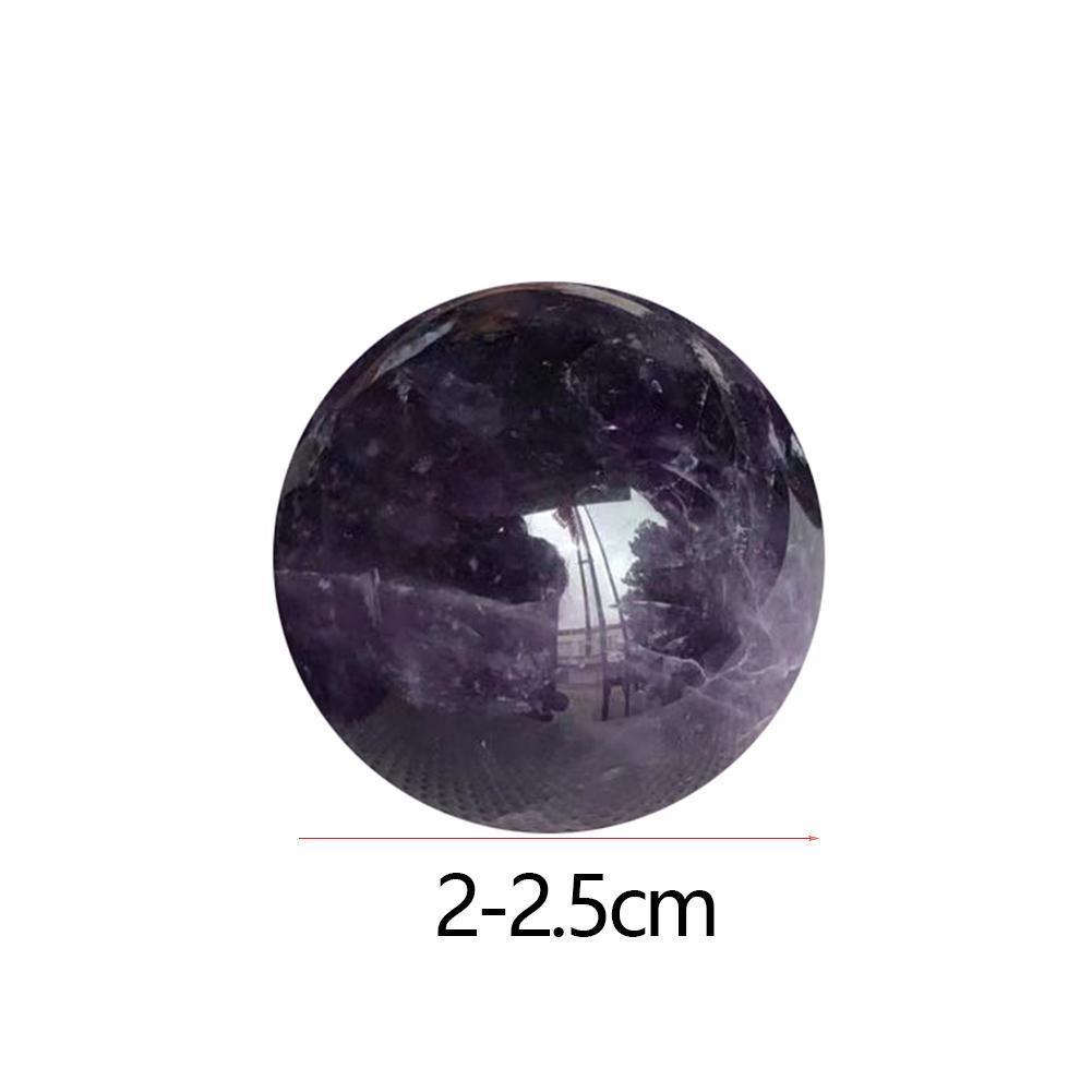 1pcs 2-2.5cm Natural Amethyst Quartz Stone Sphere Crystal Ball Fluorite D6W0
