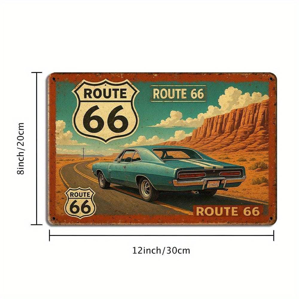 Винтажная металлическая табличка Route 66.