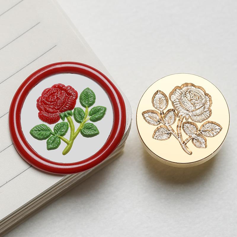 Plant Flowers Wax Seal Stamp Classic Sealing Wax Stamps Wedding Cards Decor Of Knit Rose Daisy Clover Tulips