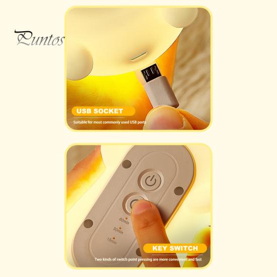 Силиконовый ночник с таймером автоматического выключения. Милый дизайн в виде щенка. Защита глаз без мерцания. Сенсорное управление. Светодиодный прикроватный светильник.