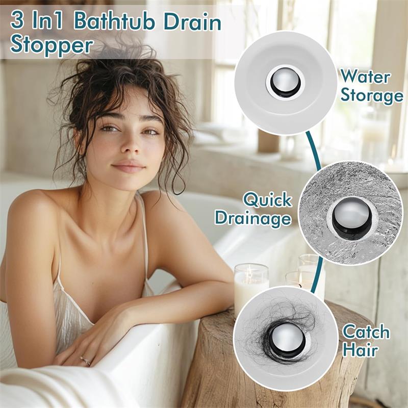 1 шт. заглушка для слива ванны, выдвижной ловушка для волос для слива ванны, заглушка для слива ванны и крышка для сливного отверстия 1,45–1,8 дюйма, заменяет подъемно-поворотный механизм