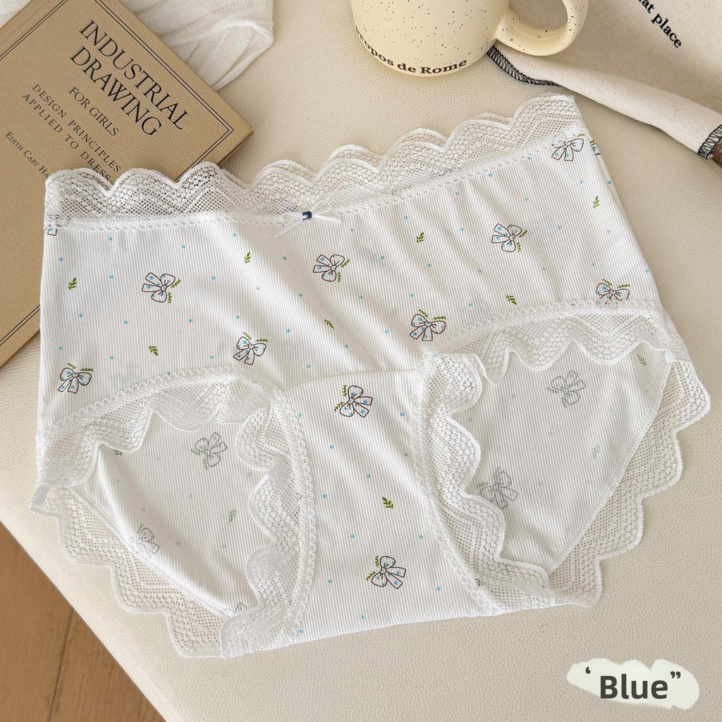 Девочки Весна и Лето Новые Кружевные Кружевные Дышащие Более Длинные Антибактериальная Ластовица Талия Треугольные Трусы