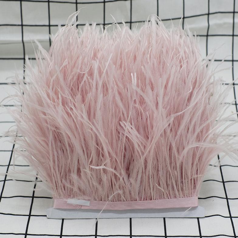 Feather1 meter Multicolor Real Ostrich feather Trims Ribbon 8-10cm White Ostrich Plumas Fringe For Costume DIY Craft Decoration Sewing
