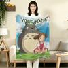 Custom Name,My Neighbor Totoro Printed Flannel Blanket, Soft Throw for Bedroom Sofa, Washable, Christmas Present, Great Gift.