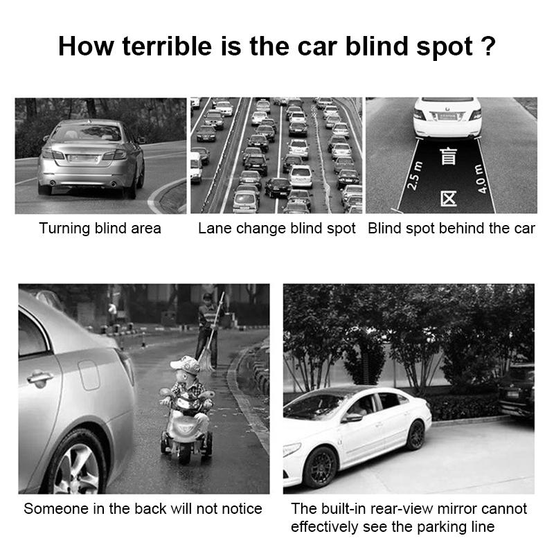 Регулируемое широкое выпуклое автомобильное зеркало для улучшения видимости слепых зон и безопасности