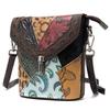 Ethnic Style Head Layer Cowhide Women's Genuine Leather Crossbody Women's Bag Clash Colour Shoulder Bag