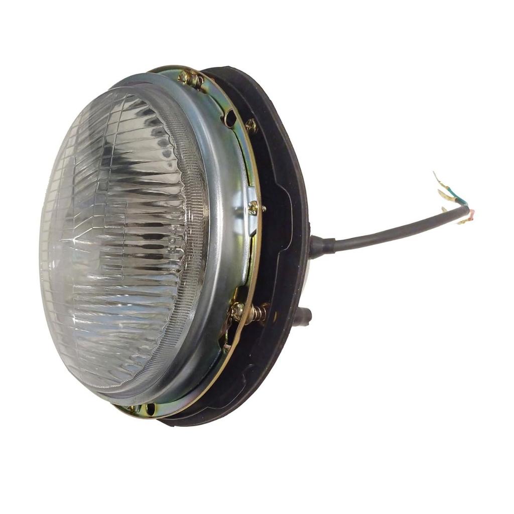 7 Inch Headlamp Assembly Set with 12V Halogen Bulbs & Chrome-Plated Rings | Suitable for Car, Truck, Trailer Jaguar E-Type, MK1, MK2, Defender