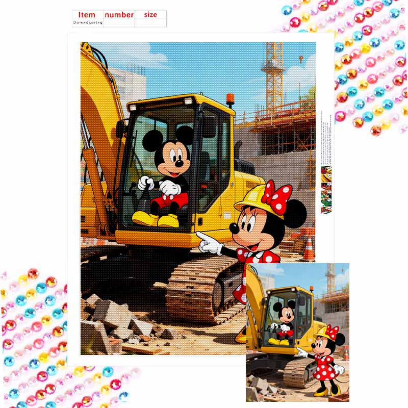 Disney Алмазная мозаика полный набор микки маус минни маус строительная площадка ручной работы набор для творчества декор дома подарок