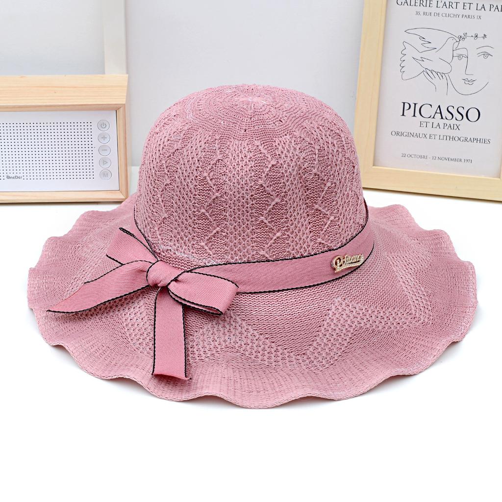 Летняя женская шляпа с волнистыми краями и большими полями для защиты от солнца и солнцезащитного козырька, женская пляжная шляпа от солнца с защитой от ультрафиолета, пляжная шляпа