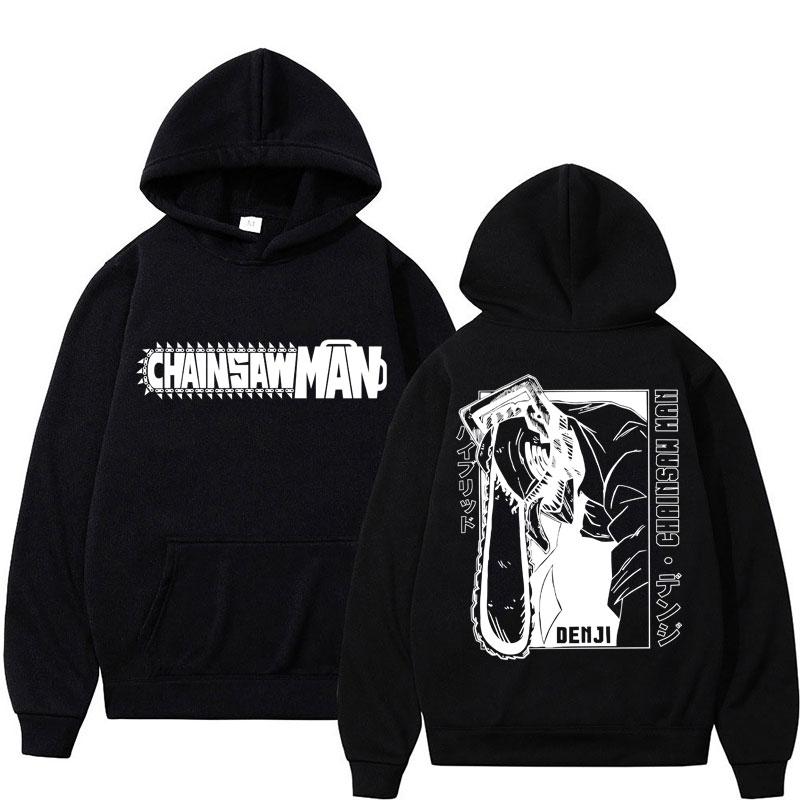 Mange Y2k Japan Anime Chainsaw Man Hoodie 90s Vintage Long Sleeve Makima Harajuku Oversized Fleece Hoody Sweatshirt