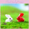 Adorable Resin Red And White Bunny Figurines For Diy Miniature Garden Decorations