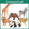 Realistic Static Zoo Animal Figurines Made Of Durable Pvc Lion Bear Panda Tiger Giraffe Mini Models