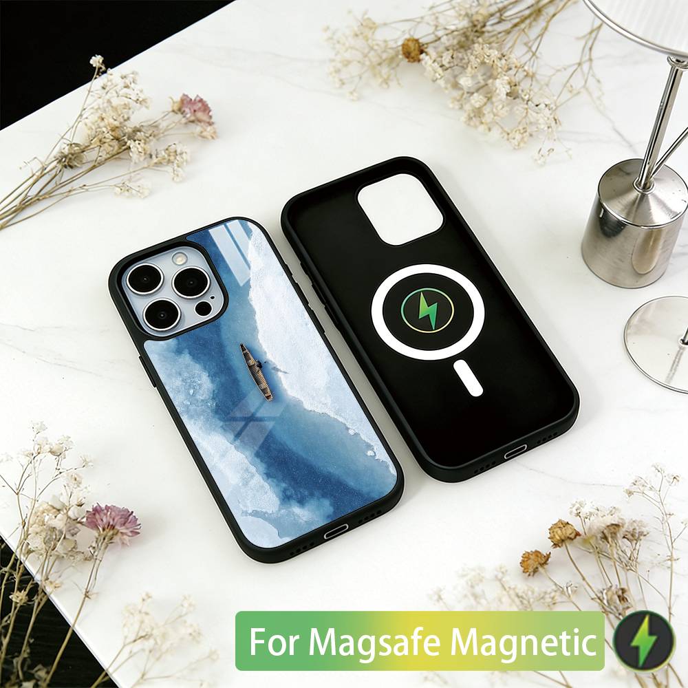 Sea Phone Case For iPhone17,16,15,14,13,12,11 Plus,Pro Magnetic with Magsafe Wireless Charging