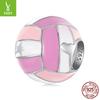 Pink Volleyball Diy Beaded Accessories, Sweet Sports Wind S925 Sterling Silver Beads Loose Beads