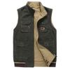 Plus Size Men's Vest Casual Jacket Spring and Autumn Loose Style Cotton Multi-pocket Zipper Windproof Coat Collarless Sleeveless Jacket for Man