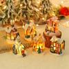 Led Christmas Village Houses Resin Delicate Cabinet Beloved Collectible Buildings New Year Gift