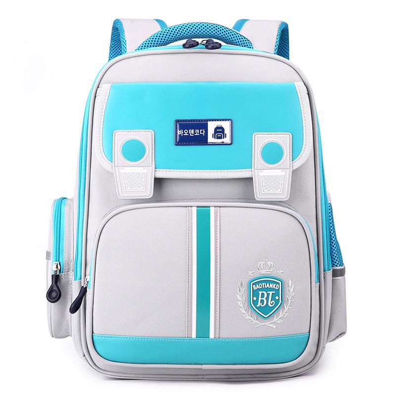 Cute Simple Colorblock Nylon Backpack For Kids With Lightweight Comfortable Straps